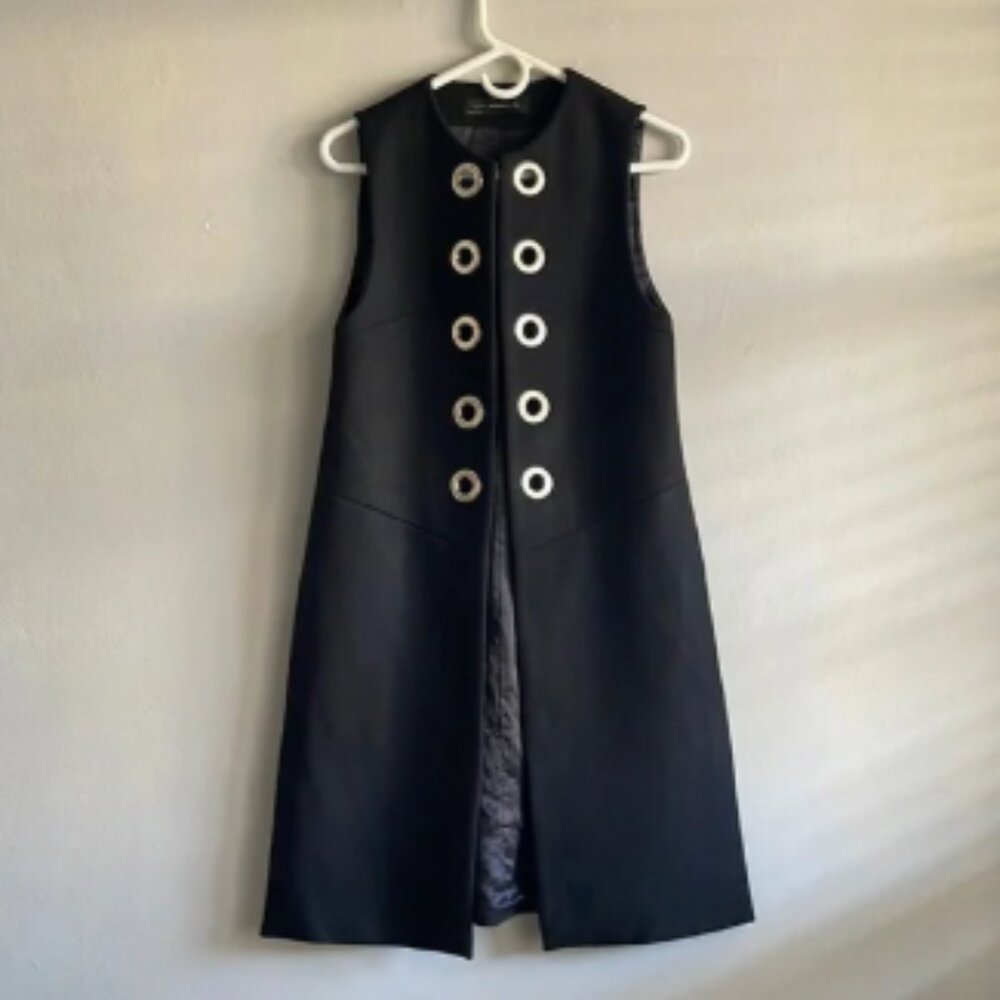 Zara Black Vest with Silver Grommets